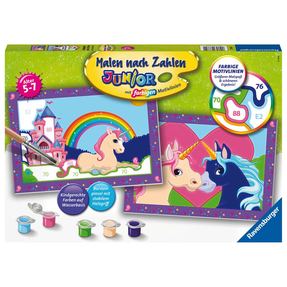 Produktabbildung Ravensburger Malen nach Zahlen Junior Bunte Einhornwelt