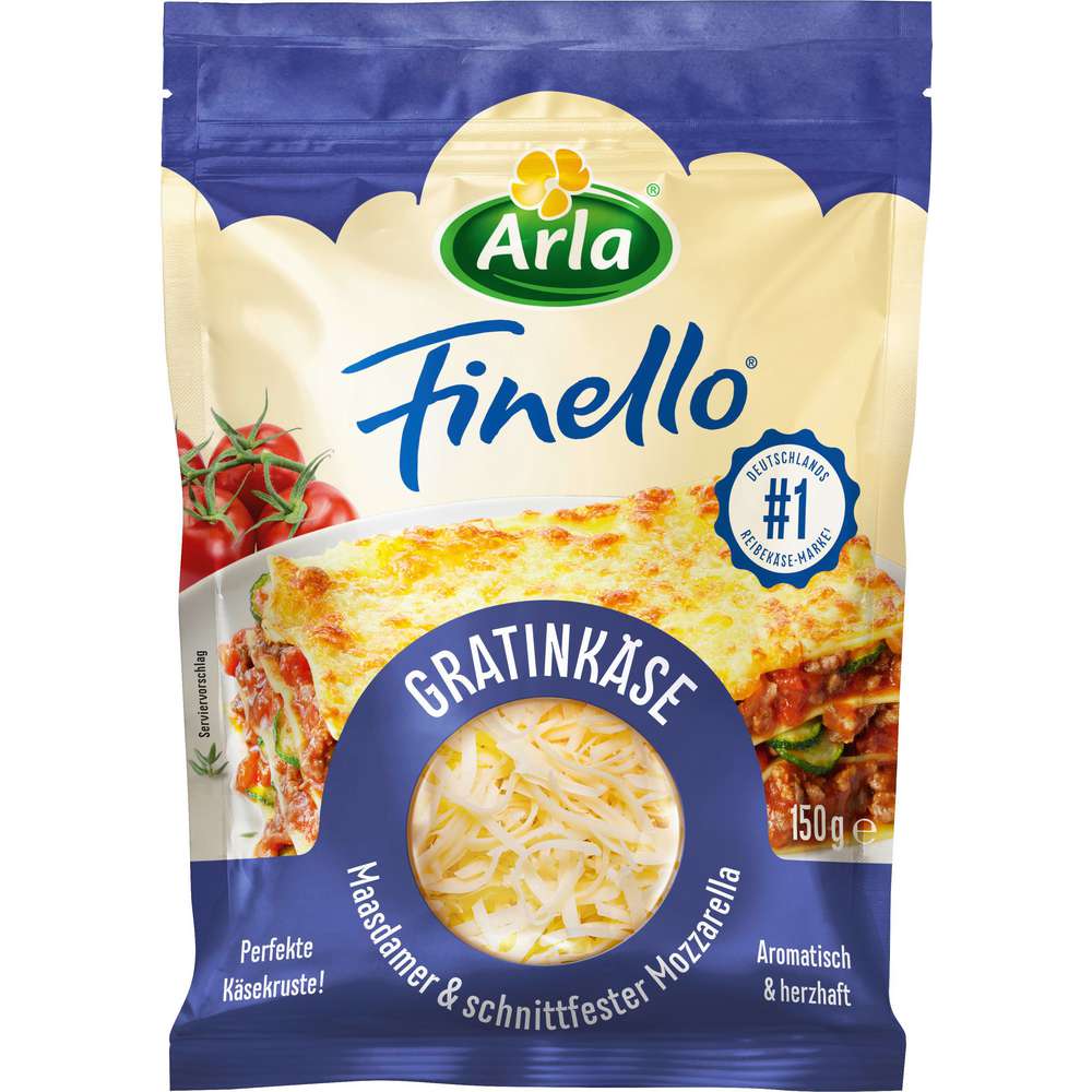 Produktabbildung Arla Finello Käse gerieben, Gratin