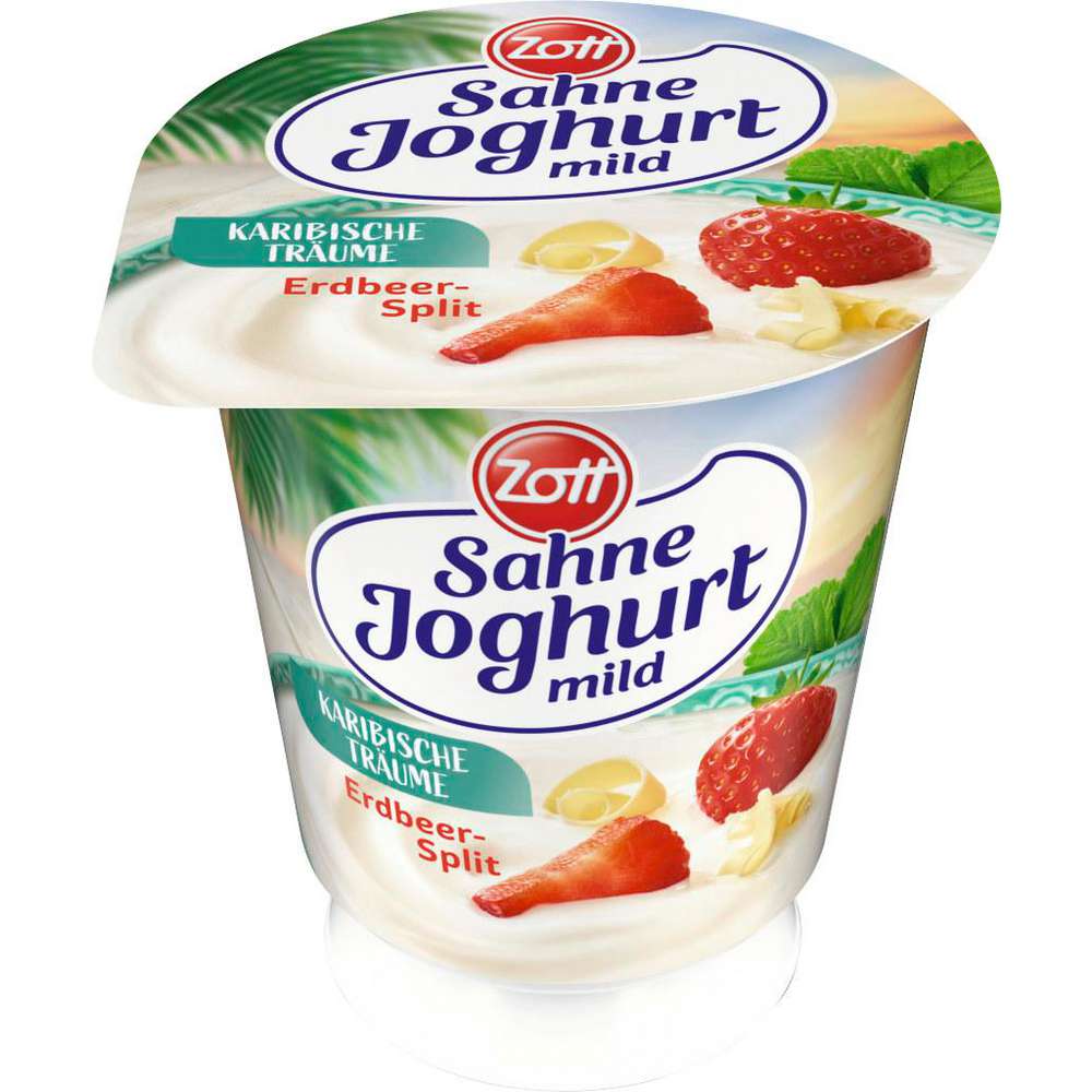 Produktabbildung Zott Sahnejoghurt mild, Erdbeersplit