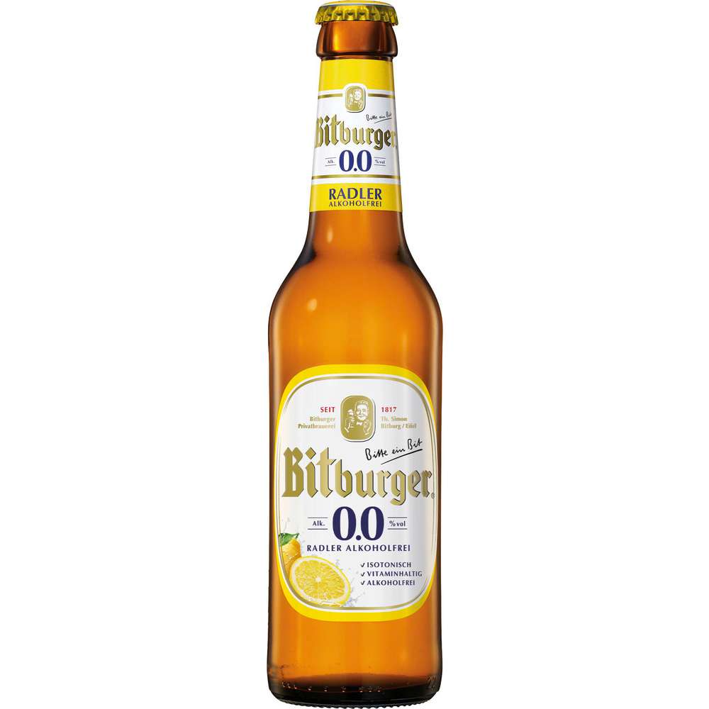 Produktabbildung Bitburger Radler 0,0%, alkoholfrei