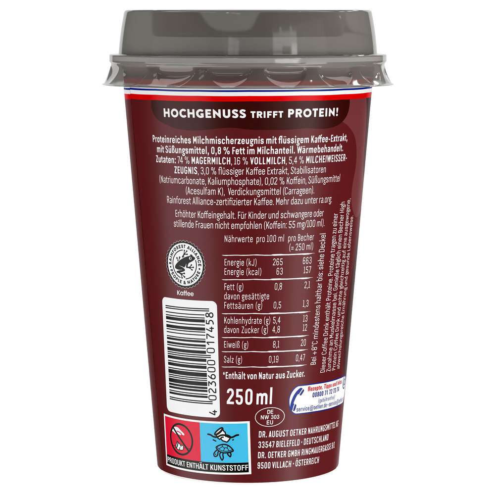 Produktabbildung Dr. Oetker Coffee High Protein, Espresso Macchiato Style