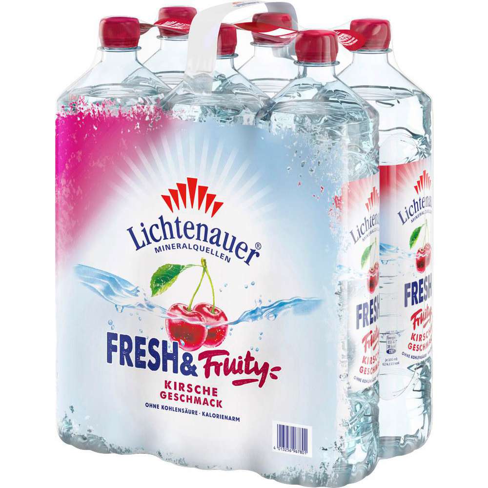 Produktabbildung Lichtenauer Mineralwasser Fresh'n Fruity, Kirsch-Geschmack (6x 1,500 Liter)