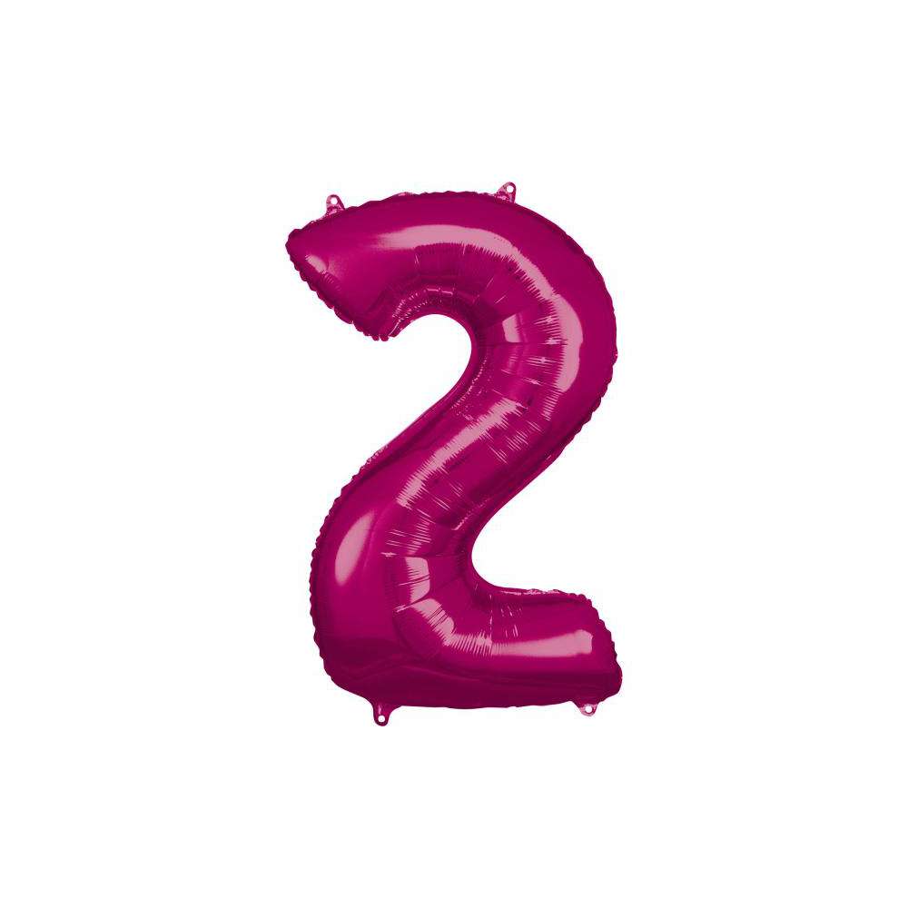 Produktabbildung amscan Folienballon pink, große Nummer 2