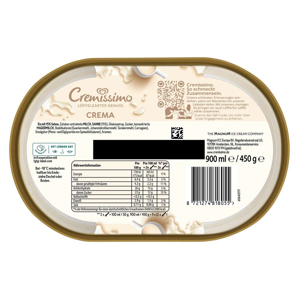 Produktabbildung Langnese Cremissimo Eis, Crema
