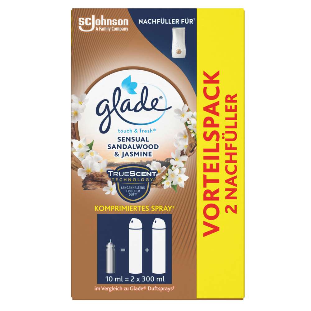 Produktabbildung Glade Touch & Fresh Nachfüller 2x10ml, Sandalwood