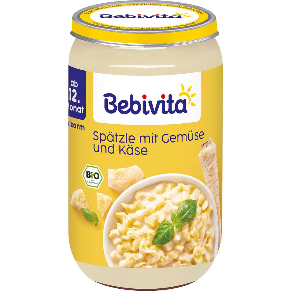 Produktabbildung Bebivita Babynahrung Menü, Spätzle/Gemüse/Käse