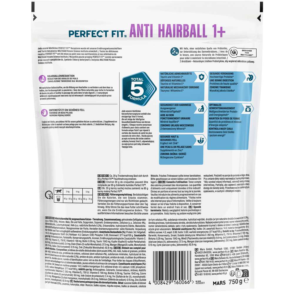Produktabbildung Perfect Fit Katzen-Trockenfutter, Anti Hairball, Huhn