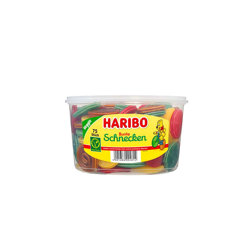 Produktabbildung Haribo Fruchtgummi Dose Bunte Schnecken