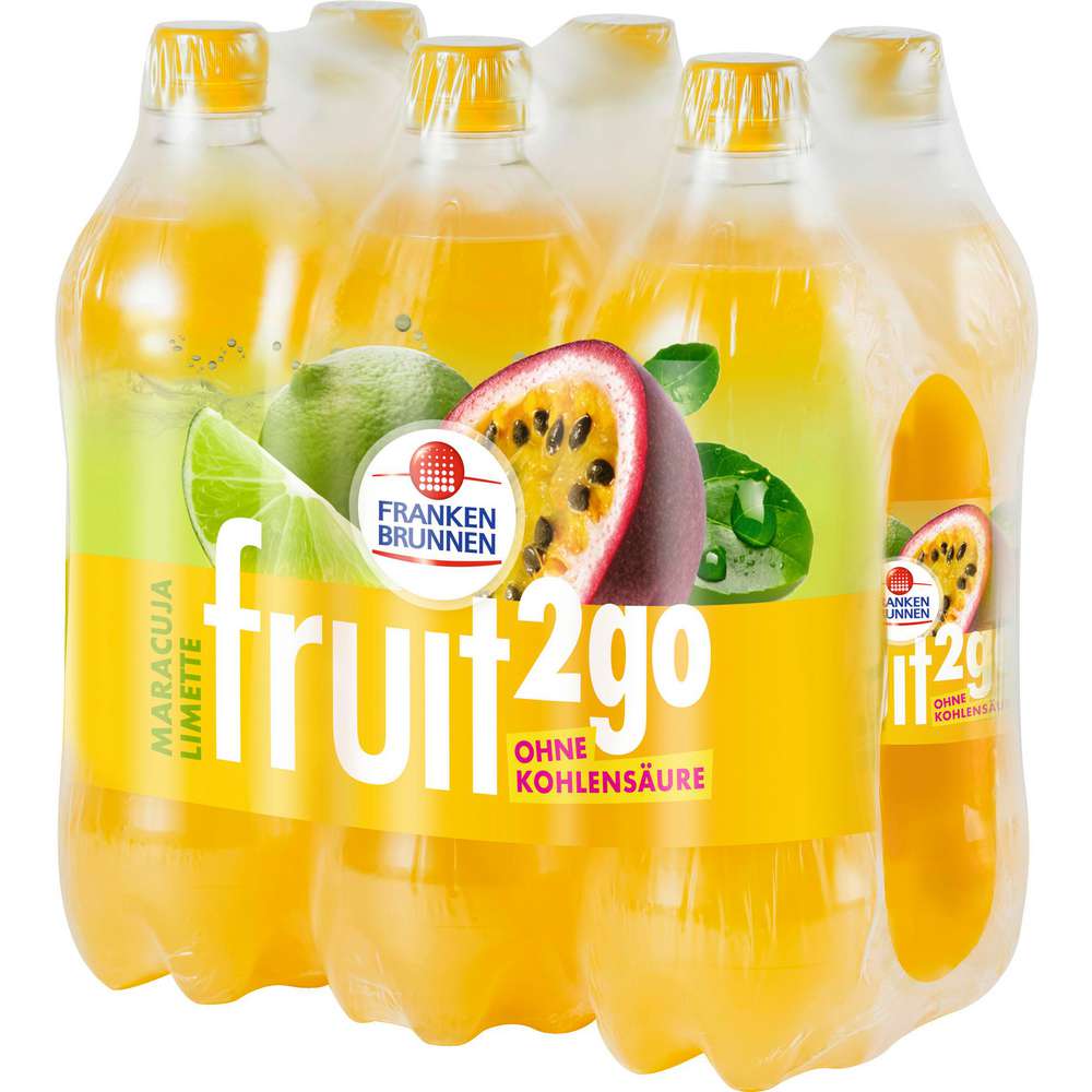 Produktabbildung Franken Brunnen Erfrischungsgetränk Fruit2go, Maracuja-Limette (6x 0,750 Liter)