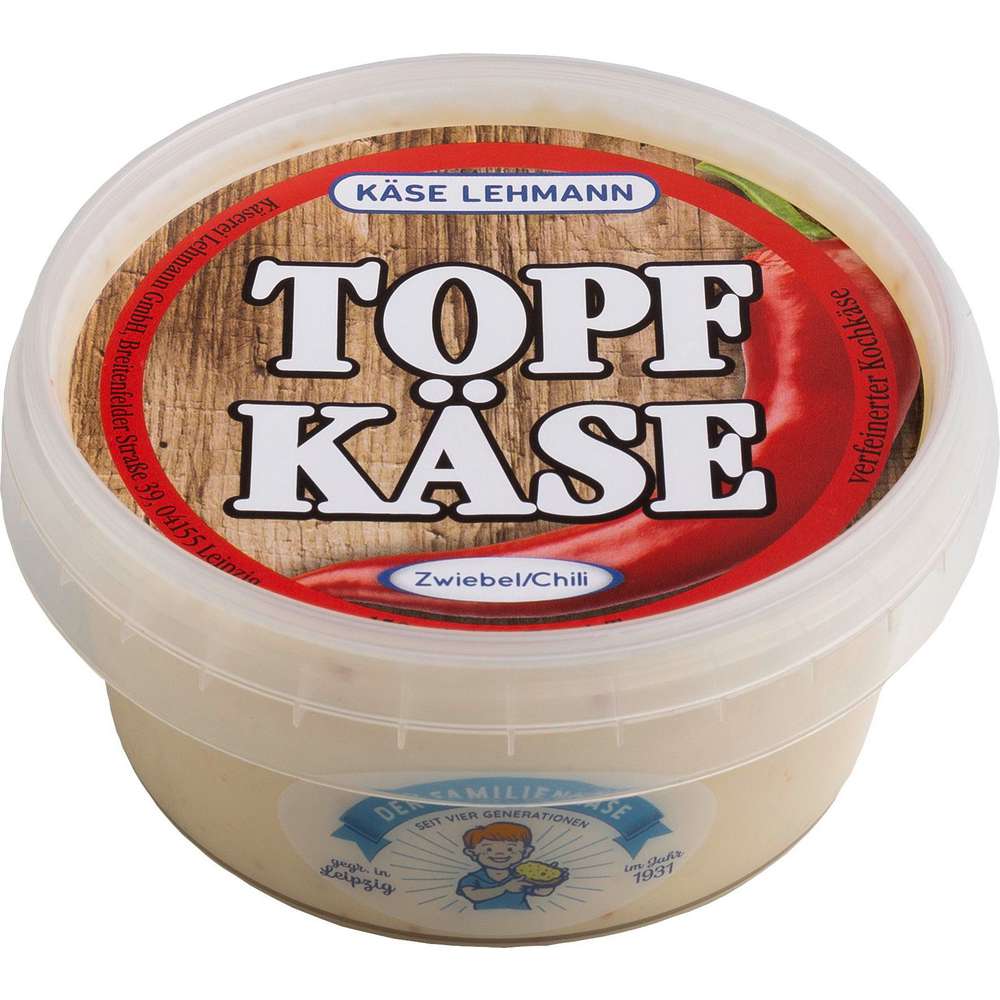 Produktabbildung Käse Lehmann Topfkäse mit Zwiebel & Chili