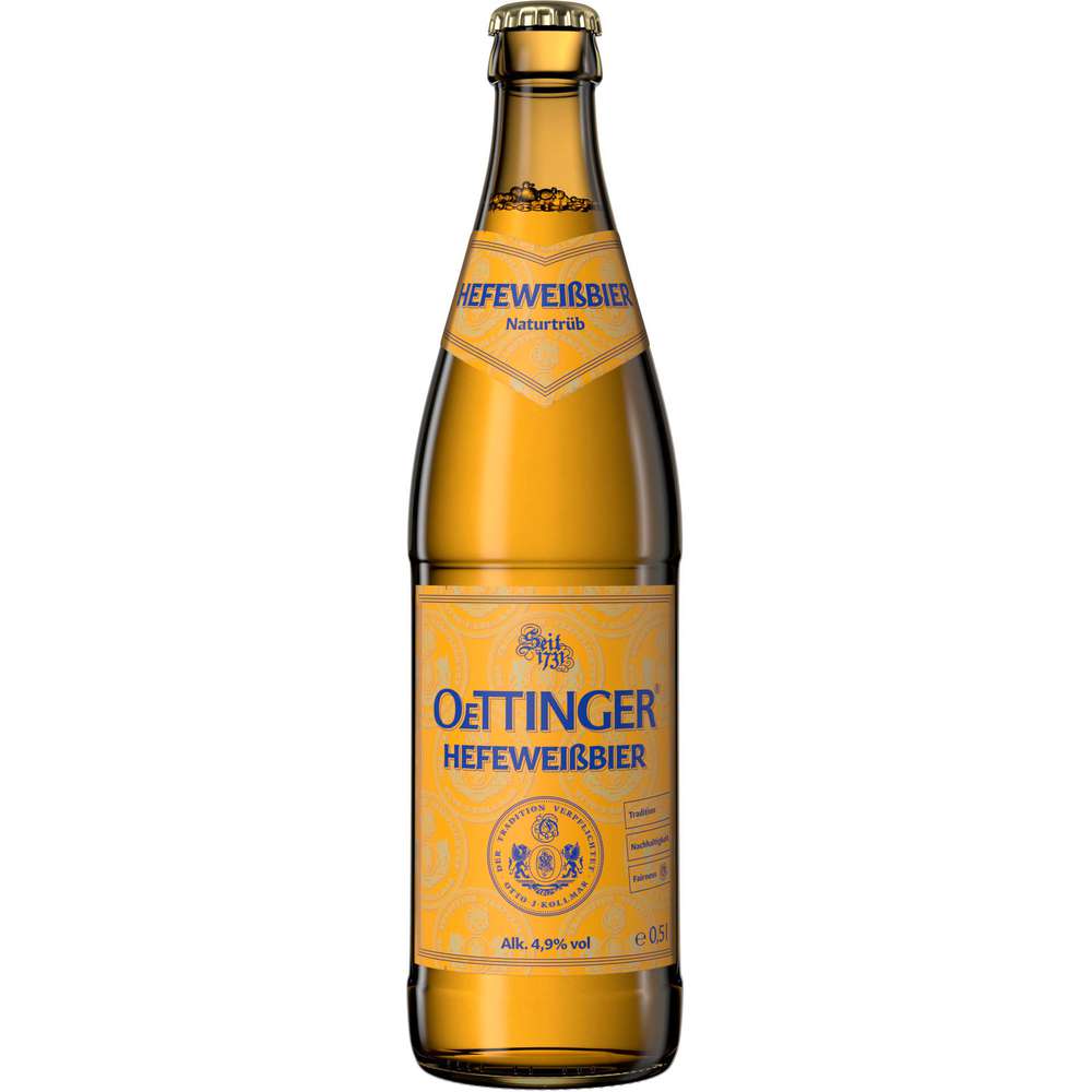Produktabbildung Oettinger Weißbier, naturtrüb 4,9 %
