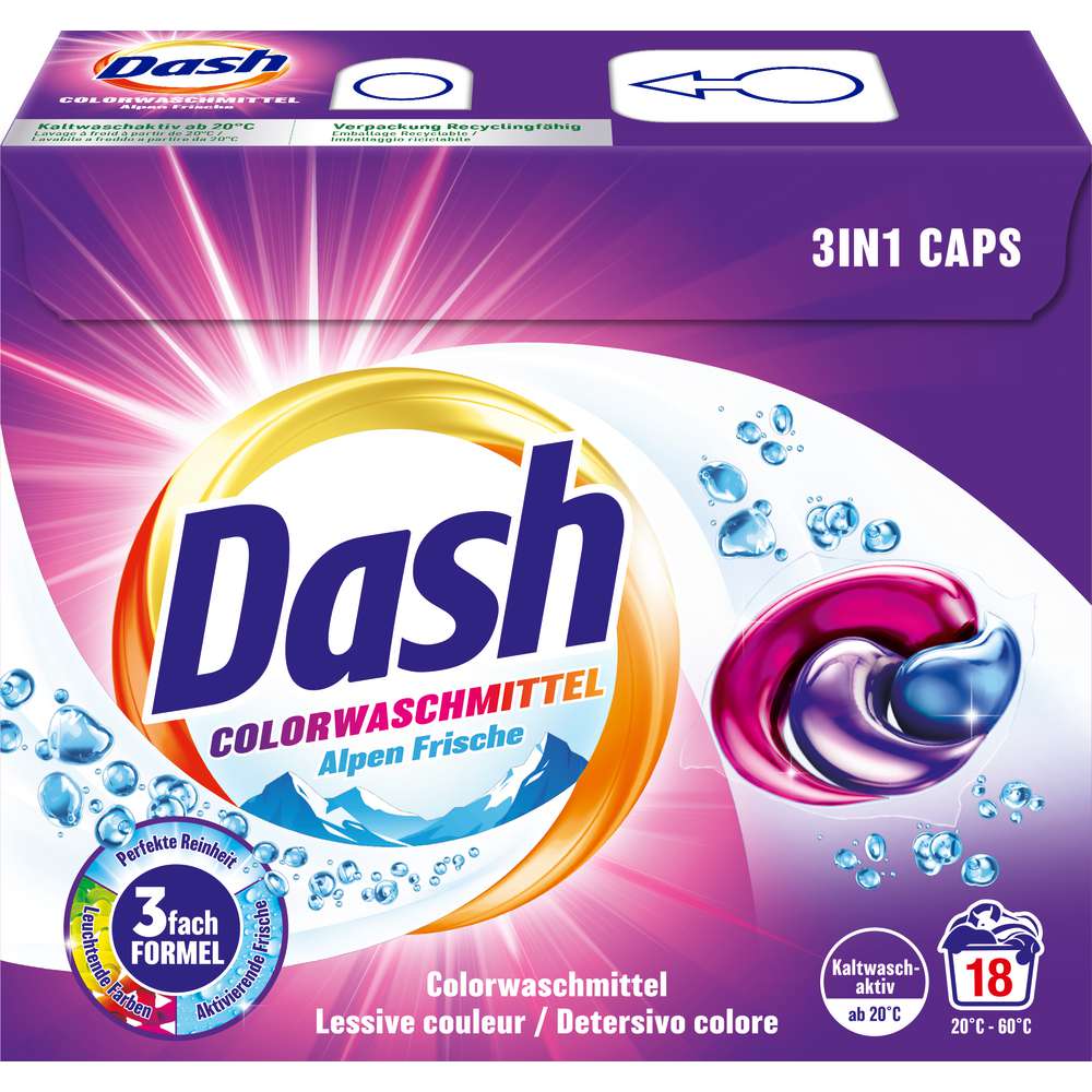 Produktabbildung Dash Color-Waschmittel Caps 3 in 1, Color Frische