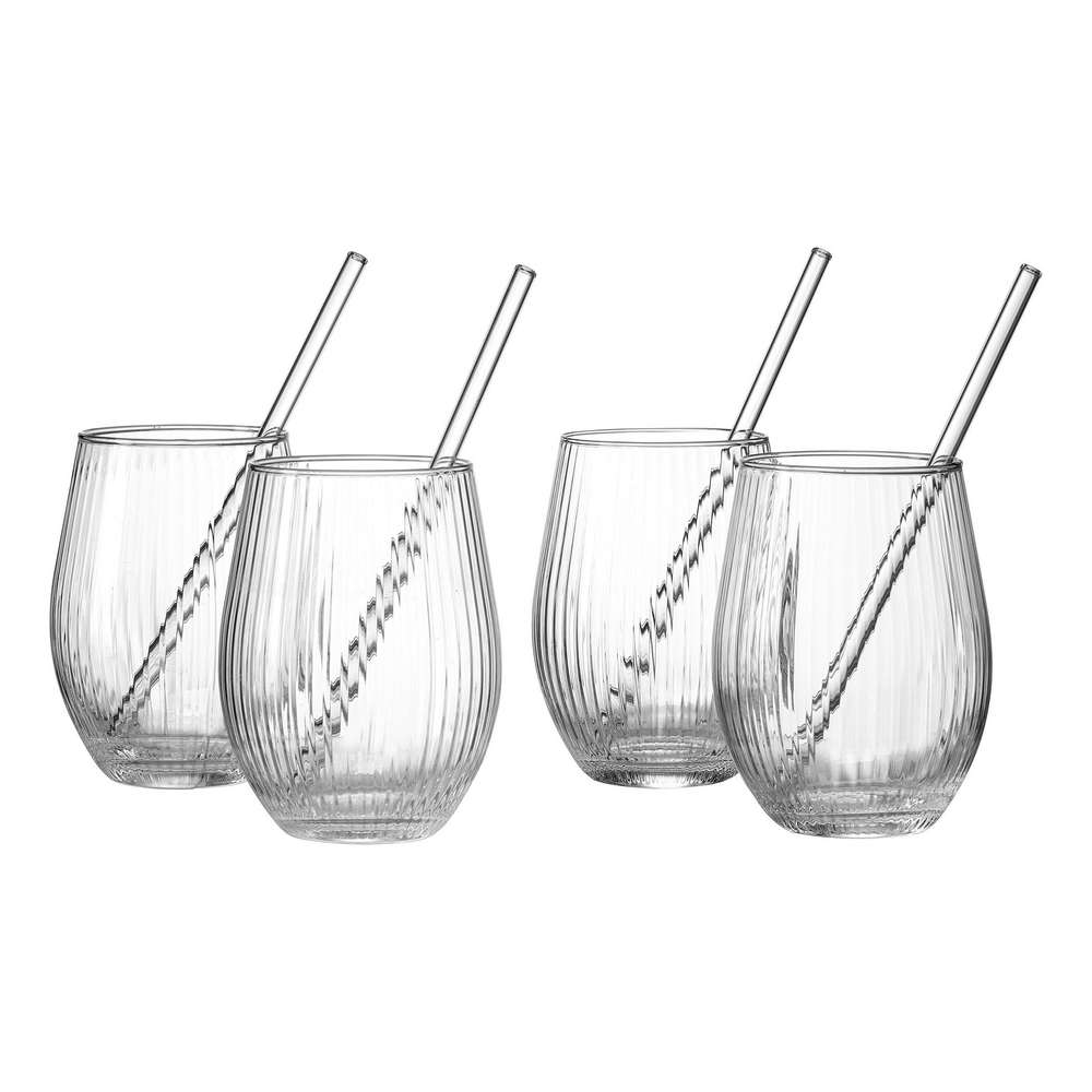 Produktabbildung Ritzenhoff & Breker Party-Set, 4 Gläser mit Glas Trinkhalm