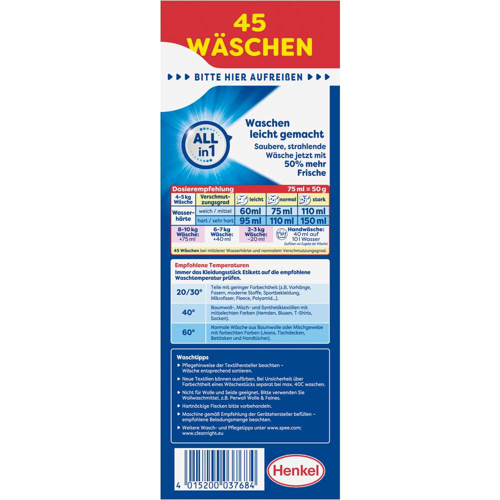 Produktabbildung Spee Universal-Waschmittel Pulver, All in 1