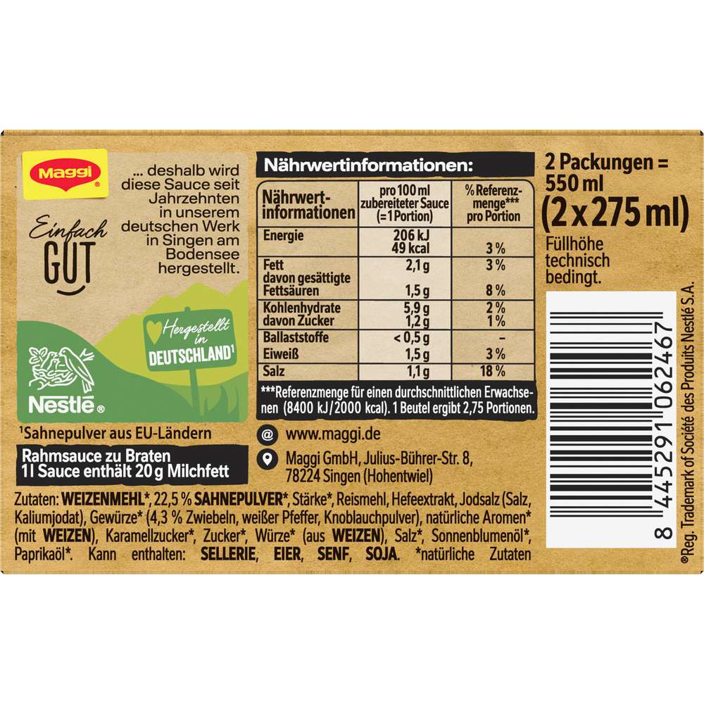 Produktabbildung Maggi Rahm-Sauce zu Braten