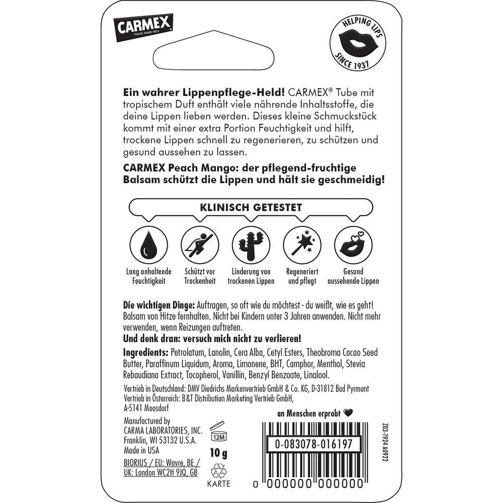 Produktabbildung Carmex Lippenbalsam Peach Mango
