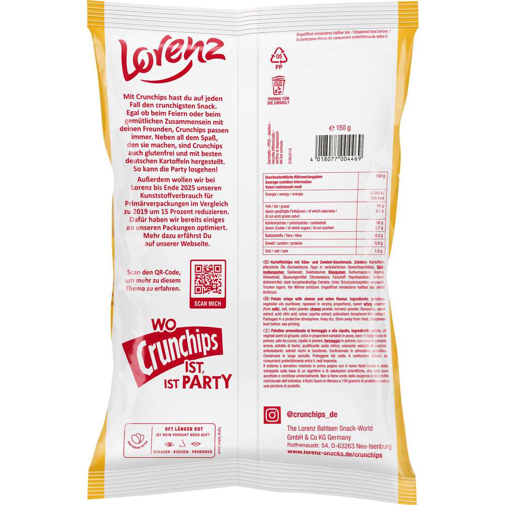 Produktabbildung Lorenz Chips Crunchips Cheese & Onion