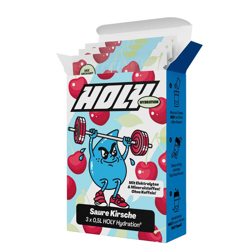 Produktabbildung HOLY Energy Pulver 3er Box, Saure Kirsche 