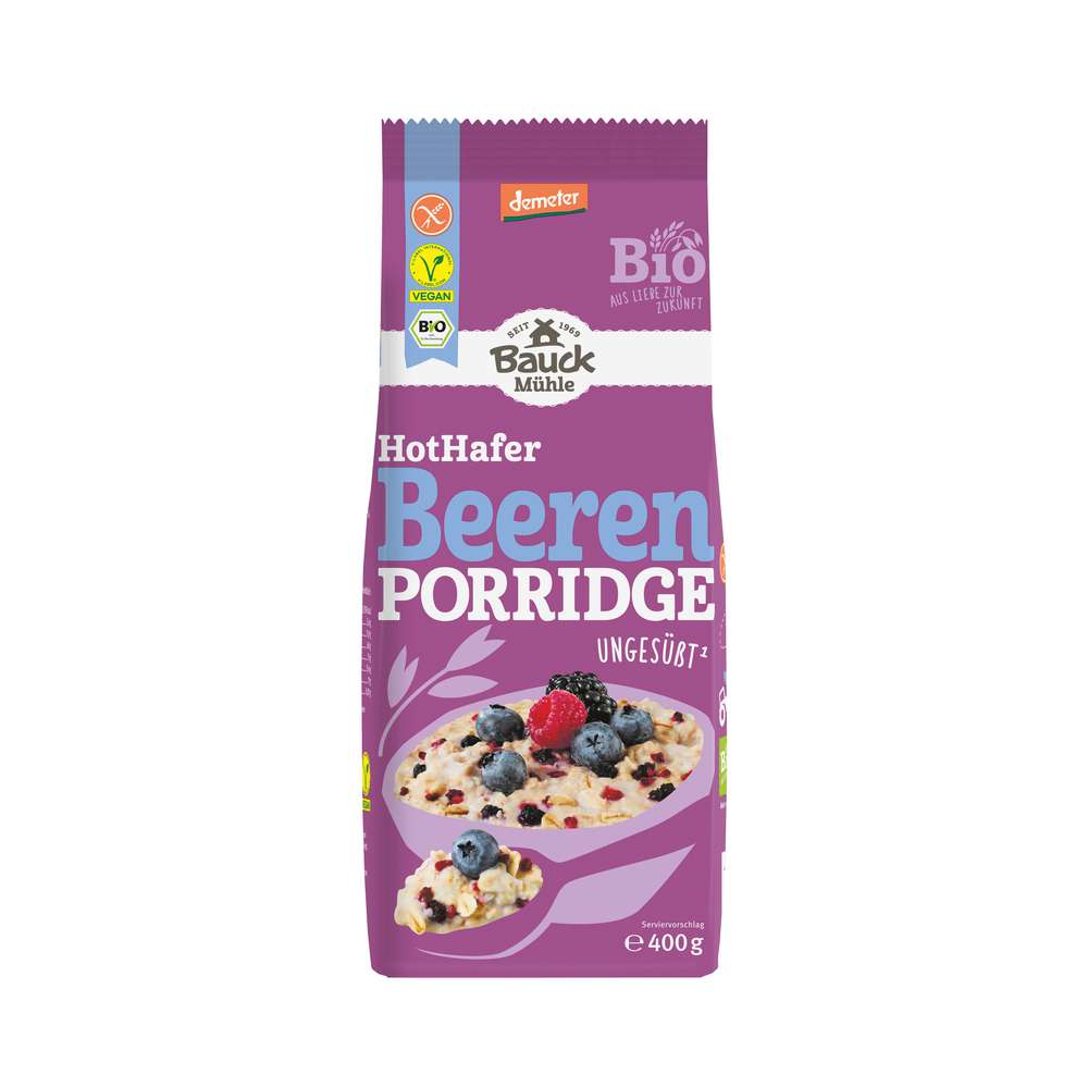 Produktabbildung Bauckhof Bio Demeter Haferbrei Hot Hafer, Beere