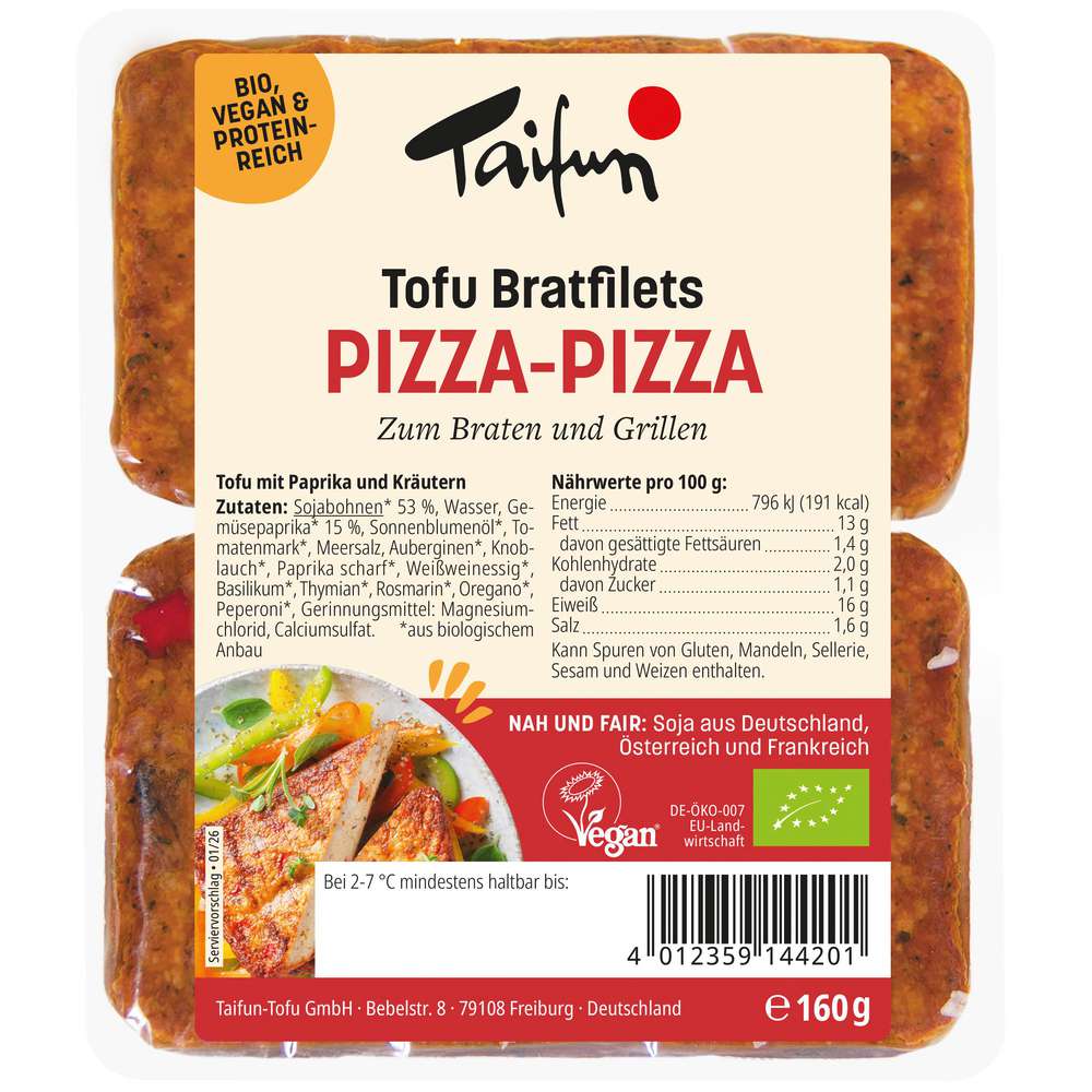 Produktabbildung Taifun Bratfilets Tofu Pizza-Pizza