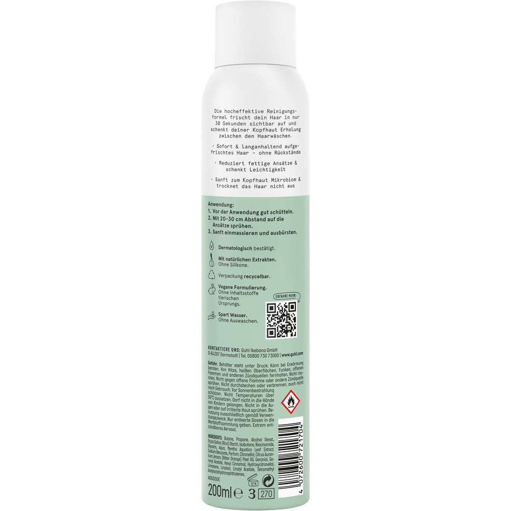Produktabbildung Guhl Trocken Shampoo Pure Frische, Wasserminze & Niacinamid