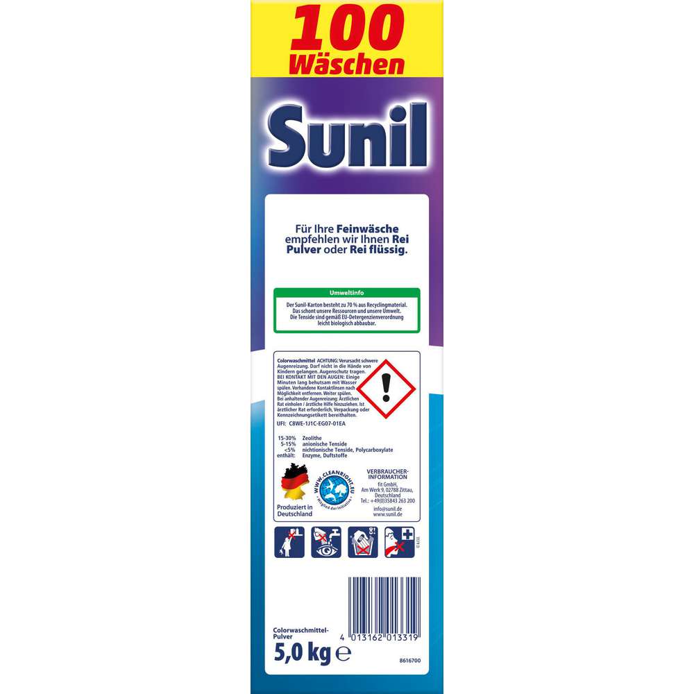 Produktabbildung Sunil Vollwaschmittel Color, Pulver