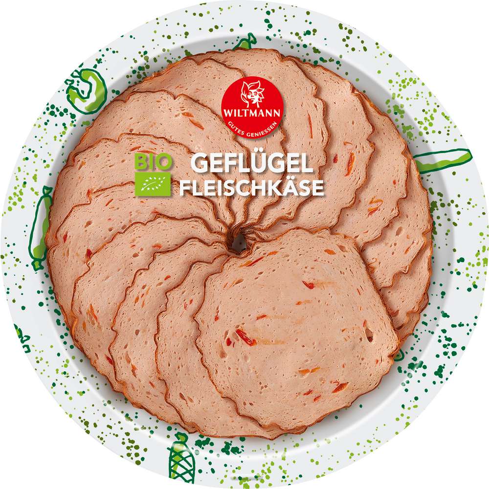Produktabbildung Wiltmann Bio Geflügel-Fleischkäse, Paprika