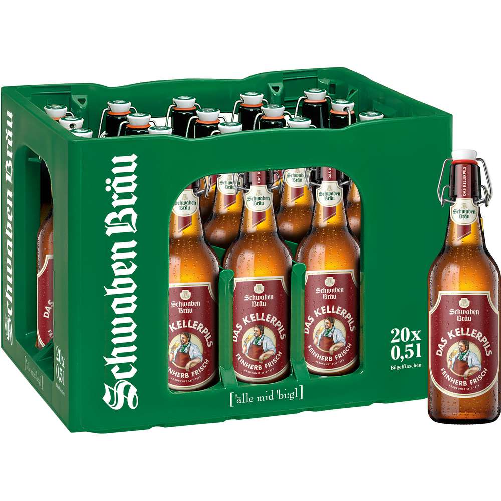 Produktabbildung Schwaben Bräu Pilsener Bier Das Naturtrübe 5,0% (20x 0,500 Liter)