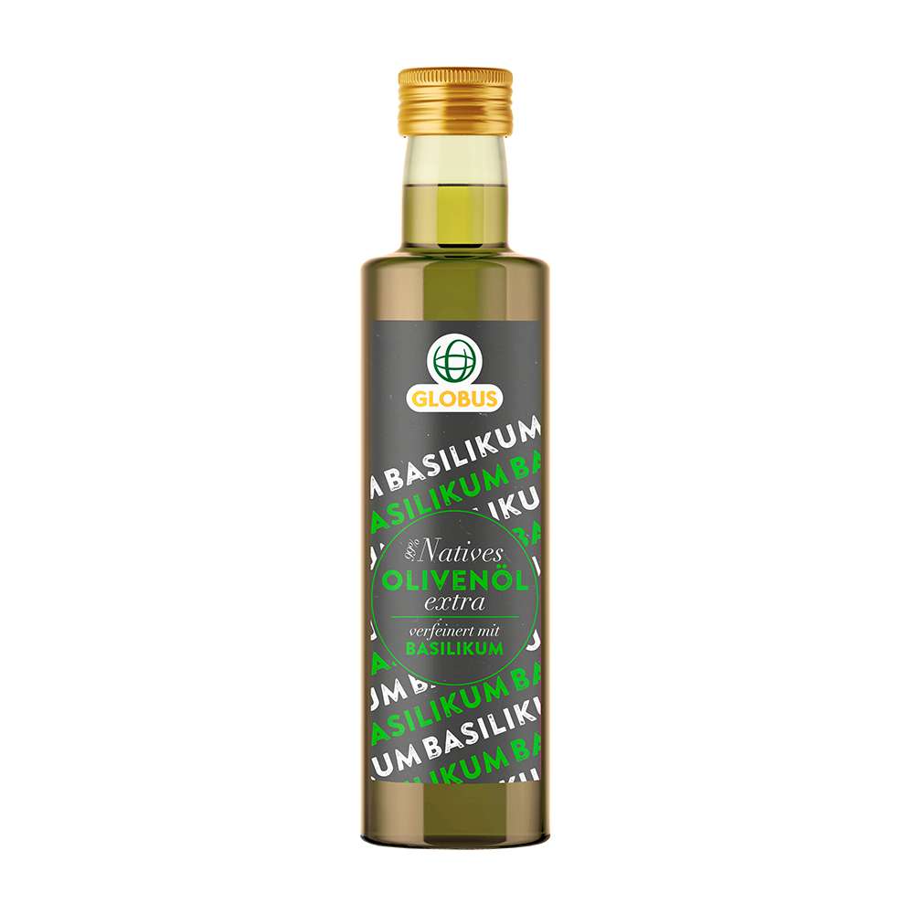 Produktabbildung GLOBUS Natives Olivenöl extra, mit Basilikum