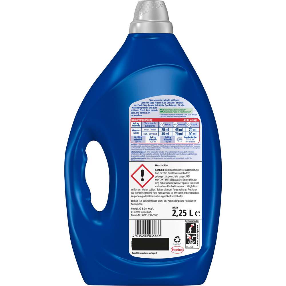 Produktabbildung Spee Universal-Waschmittel Gel, Frische Kick 4in1