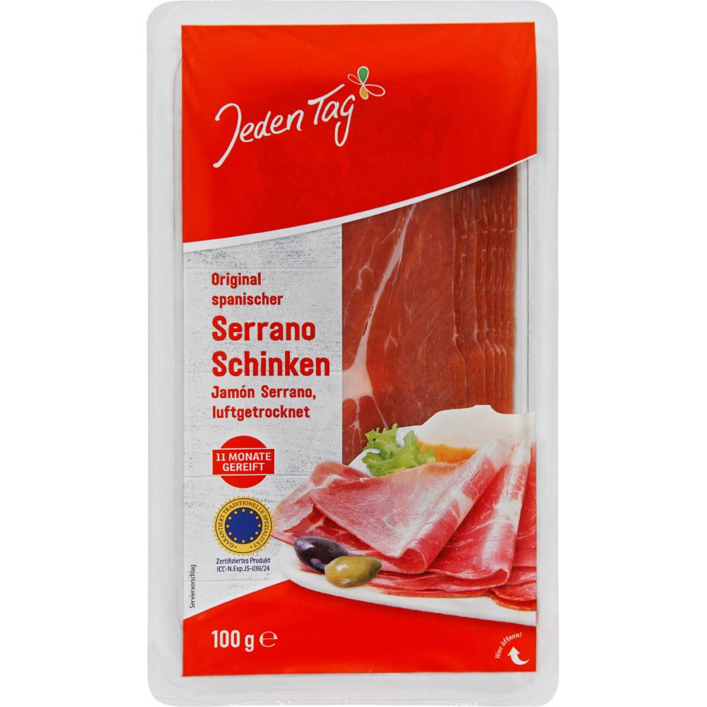 Produktabbildung keine Marke Jeden Tag Serrano Schinken, 100 g