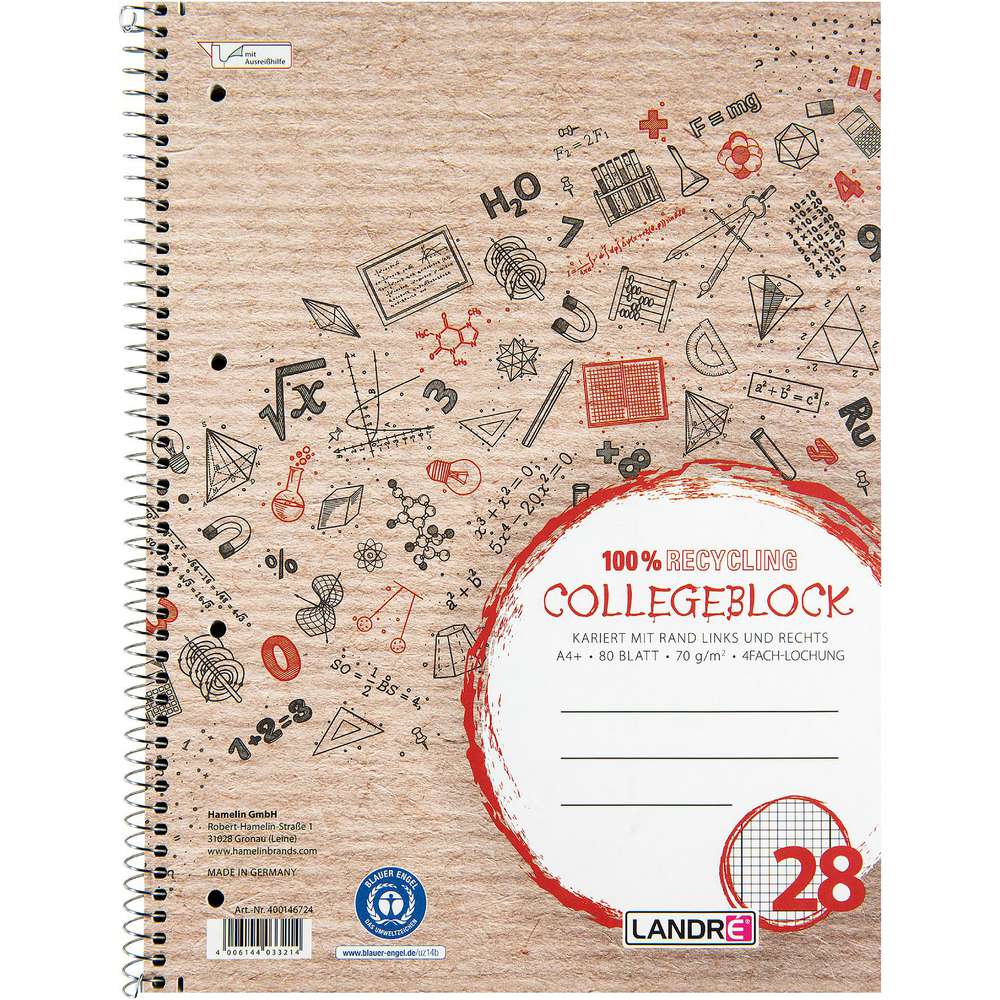 Produktabbildung Landré Collegeblock, A4, Lin. 28, liniert