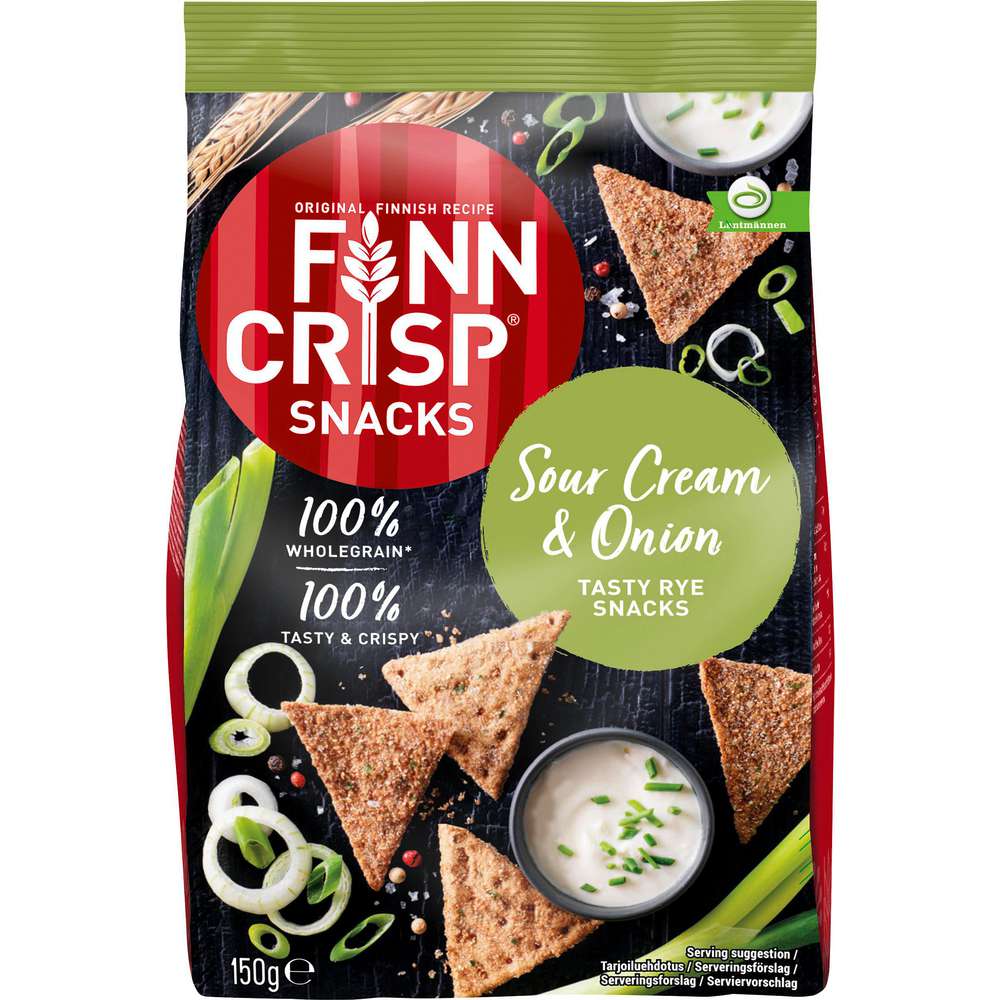 Produktabbildung Finn Crisp Vollkorn Roggenchips, Sour Cream & Onion