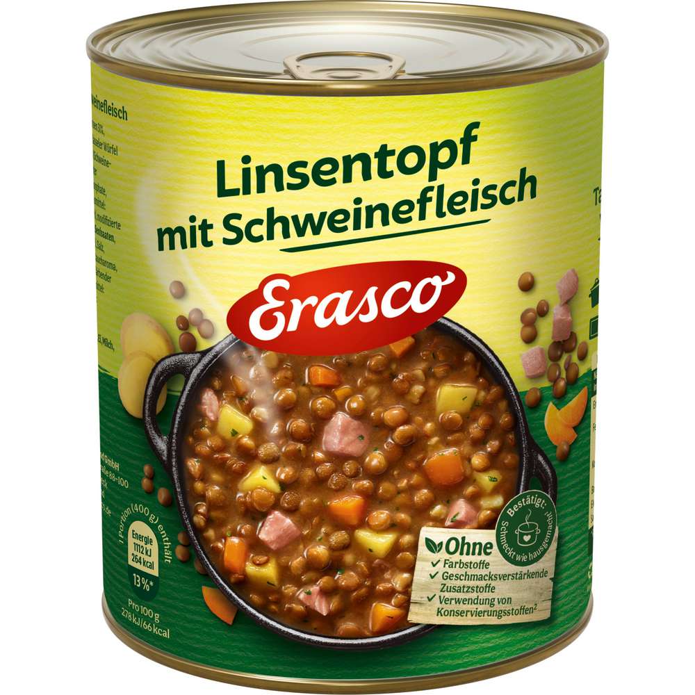 Produktabbildung Erasco Linsentopf mit Schweinefleisch