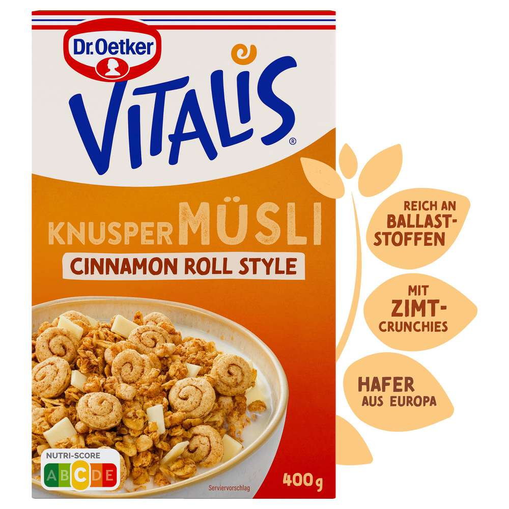 Produktabbildung Dr. Oetker Vitalis Knusper Müsli, Cinnamon Roll