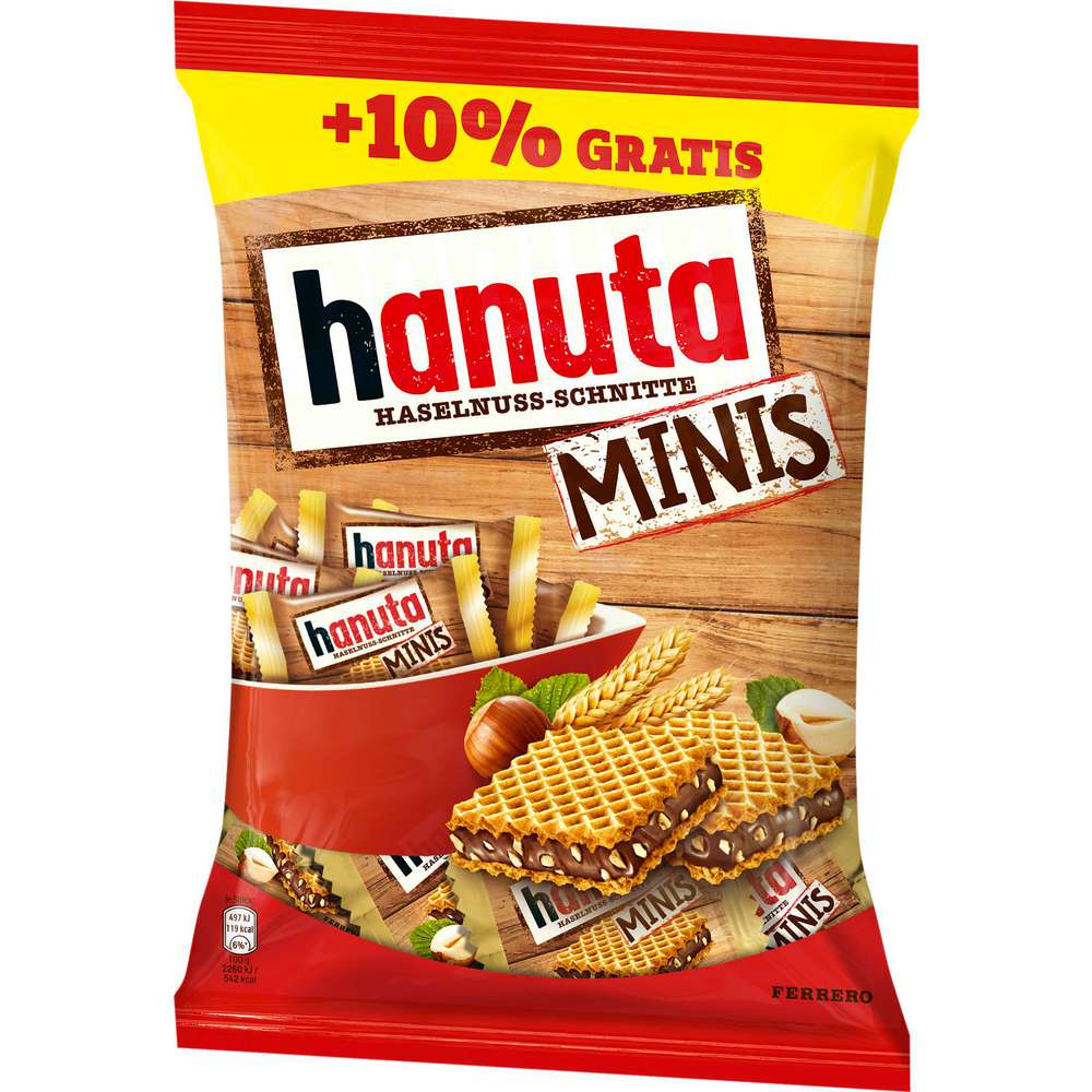 Produktabbildung Hanuta Mini-Haselnuss-Schnitten mit knusprigen Waffeln