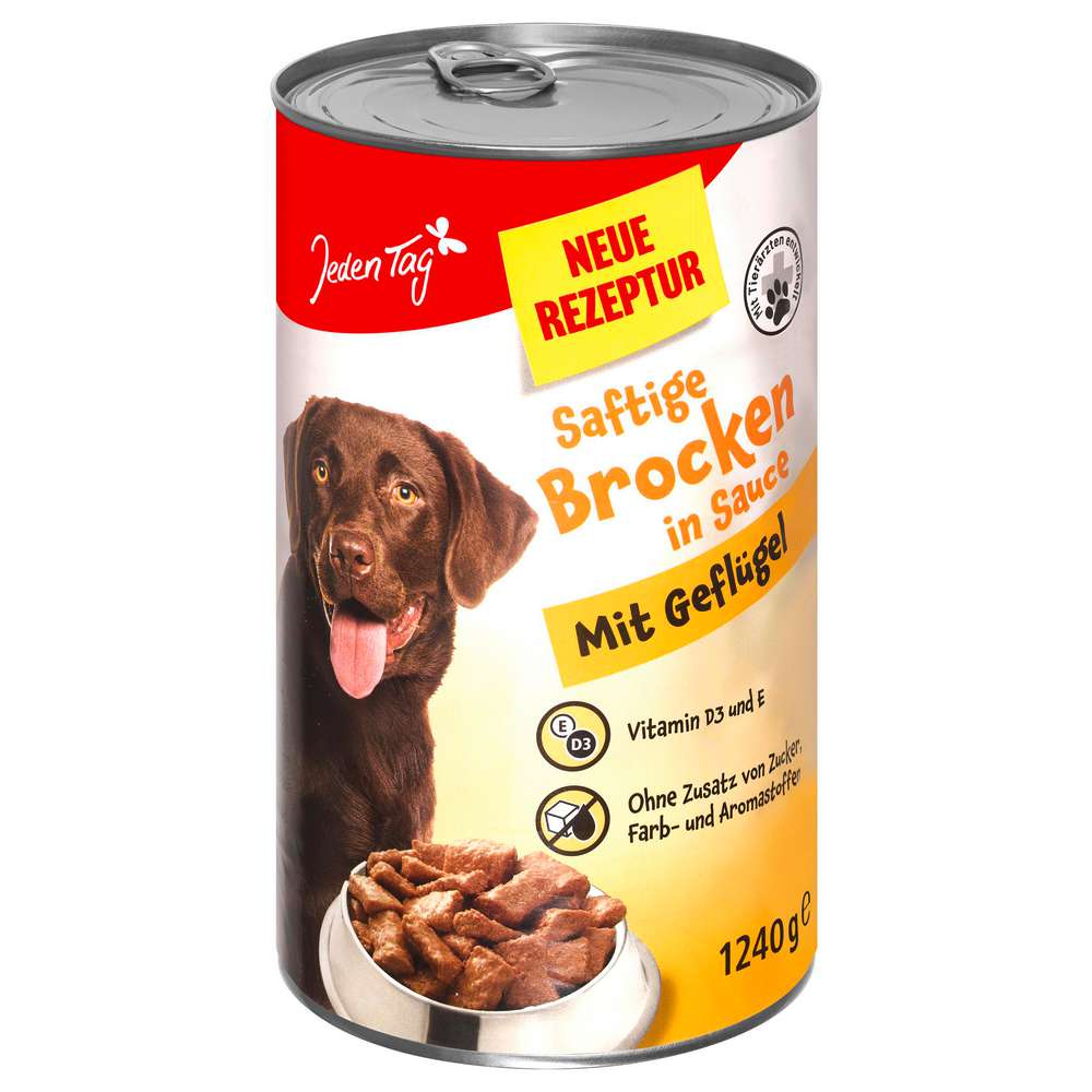 Produktabbildung Jeden Tag Hunde-Nassfutter Saftige Brocken, Geflügel