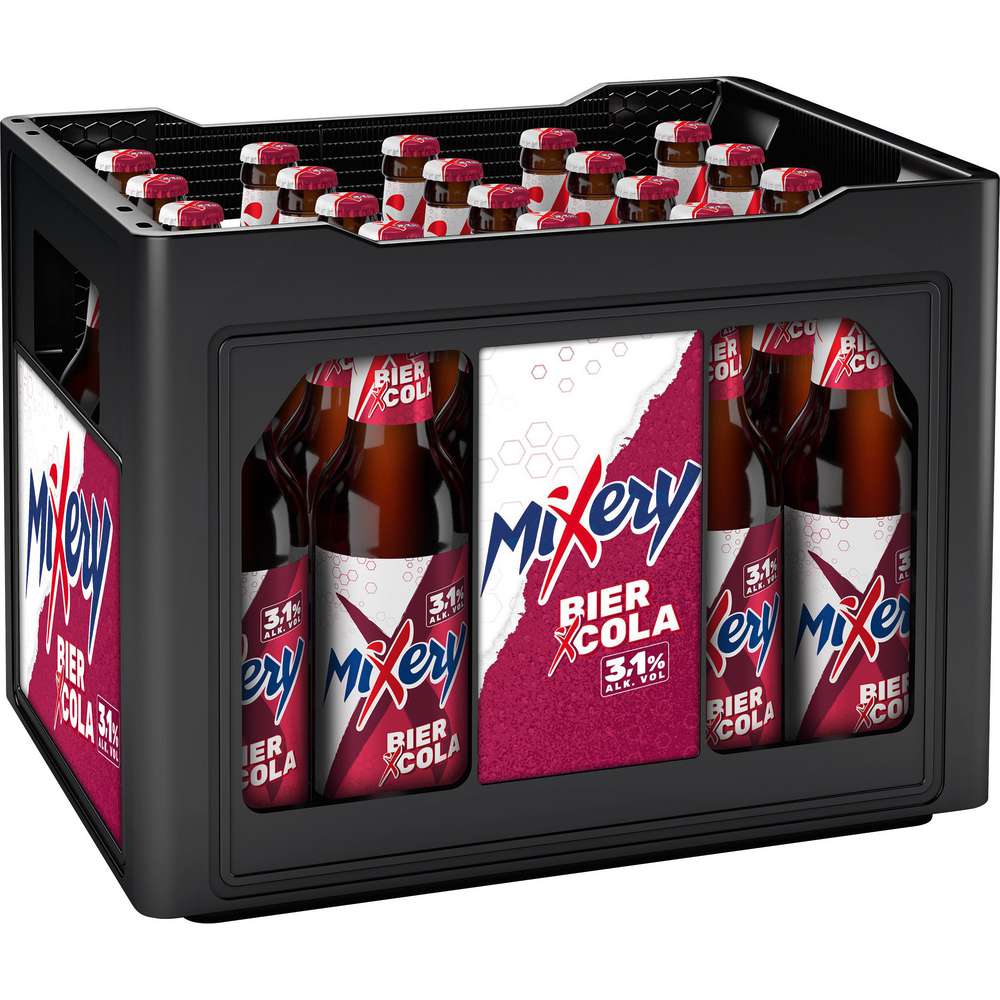 Produktabbildung Mixery Biermischgetränk, Bier + Cola + X, 3,1 % (20x 0,500 Liter)