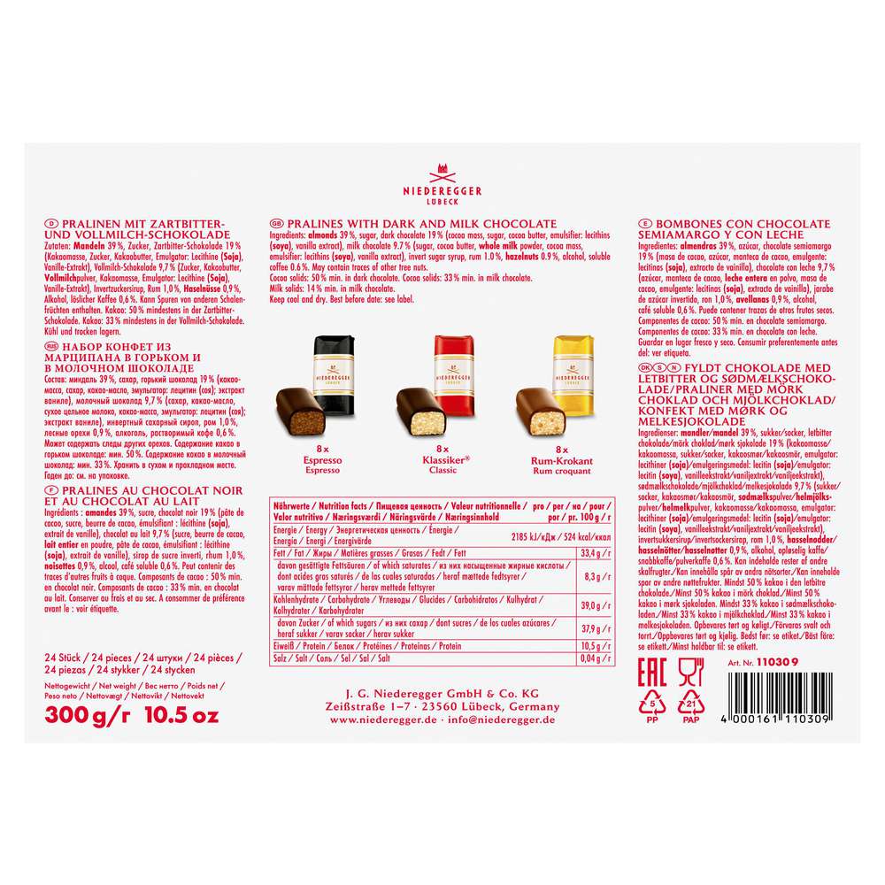 Produktabbildung Niederegger Pralinen Deutschland, Marzipan