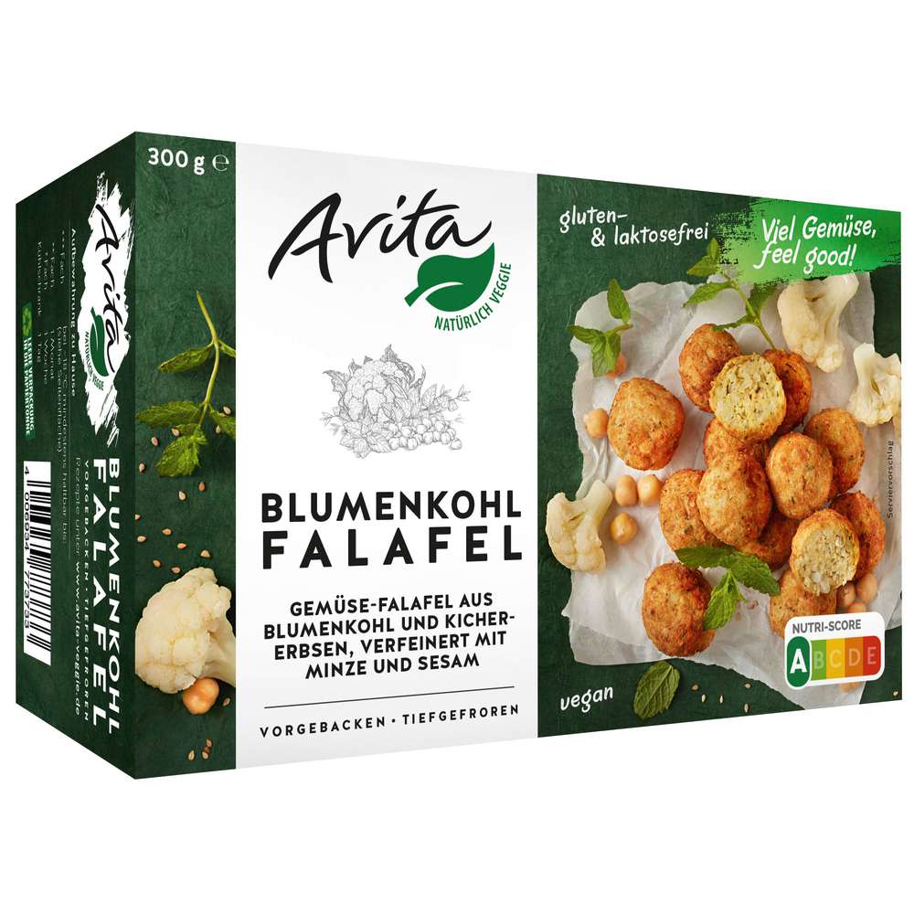 Produktabbildung Avita Blumenkohl-Falafel, Minze und Sesam, tiefgekühlt