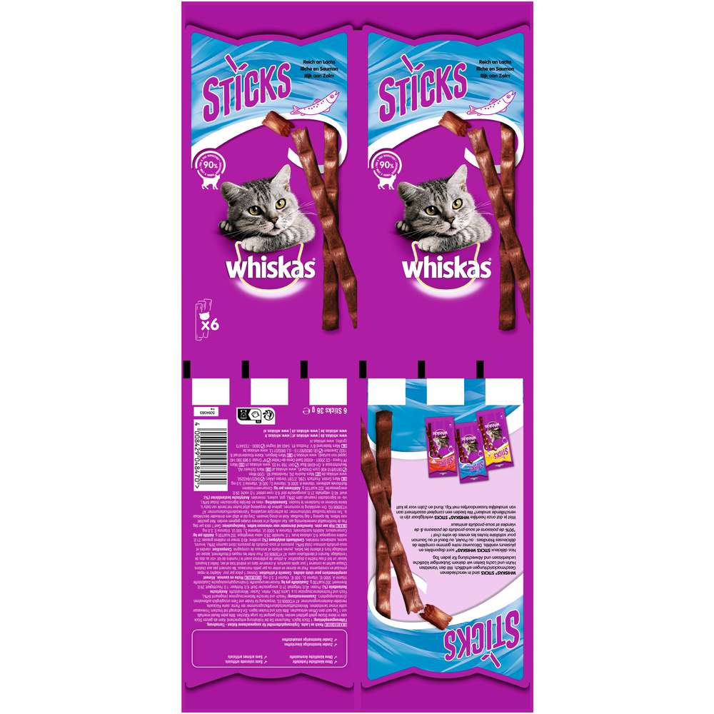 Produktabbildung Whiskas Katzen-Snack Sticks, Lachs