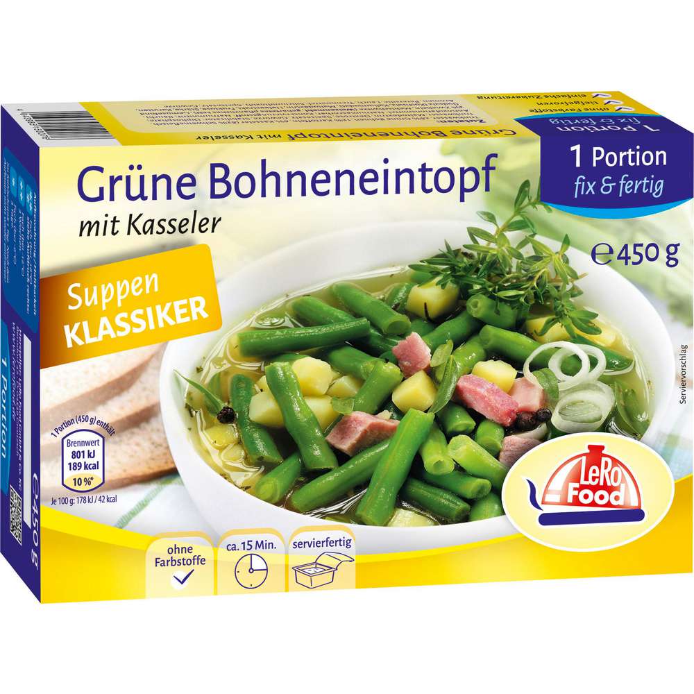 Produktabbildung Lero Food Grüner Bohneneintopf mit Kasseler, tiefgekühlt
