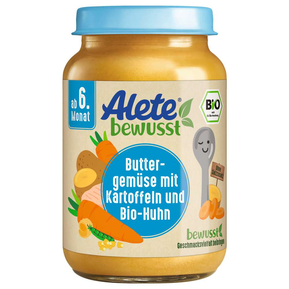 Produktabbildung Alete Bio Babynahrung Menü, Gemüse/Kartoffeln/Huhn