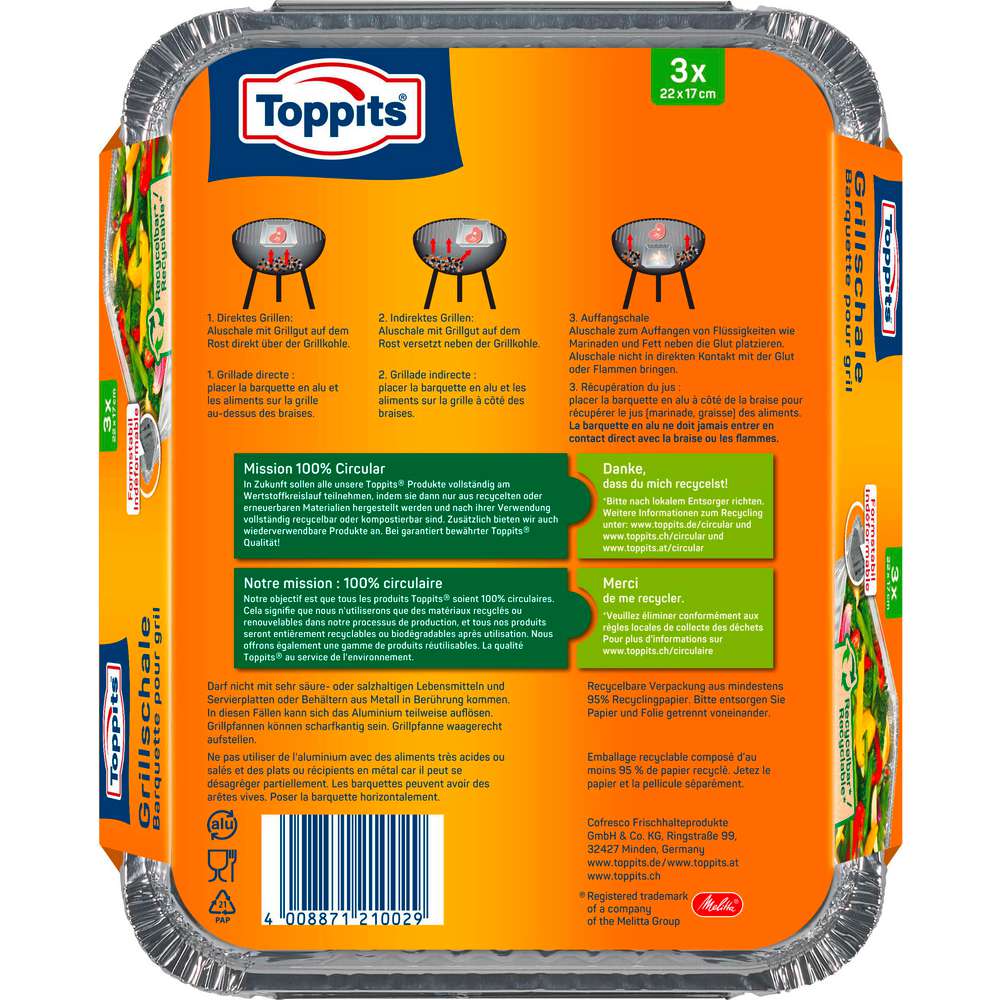 Produktabbildung Toppits Grillschale, eckig
