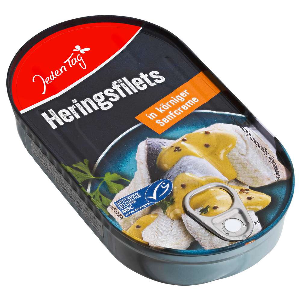 Produktabbildung Jeden Tag Heringsfilets in körniger Senfcreme