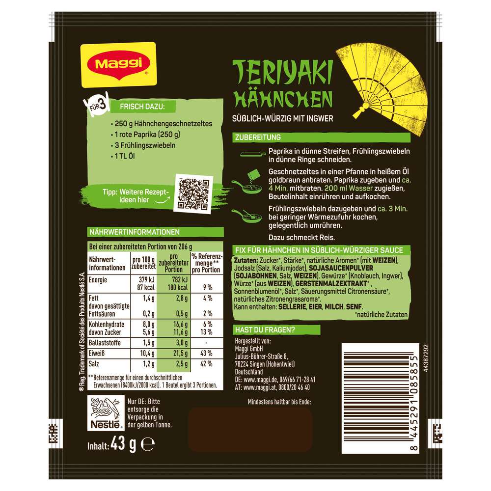 Produktabbildung Maggi Fix Würzmischung, Hähnchen Teriyaki