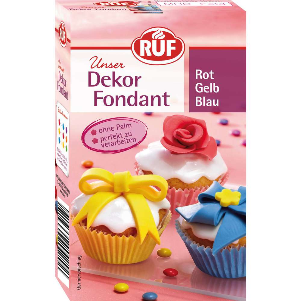 Produktabbildung RUF Dekor Fondant, Rot/Gelb/Blau