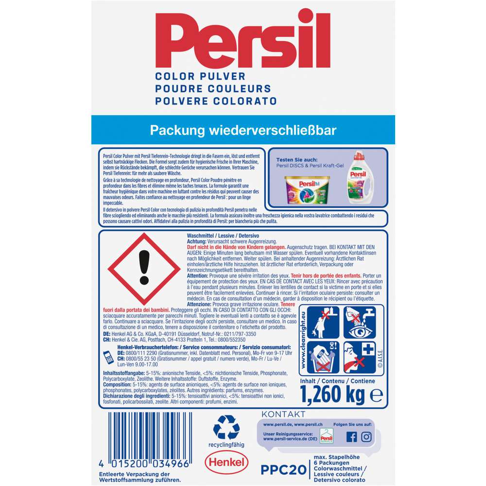 Produktabbildung Persil Color-Waschmittel, Pulver, tiefenrein