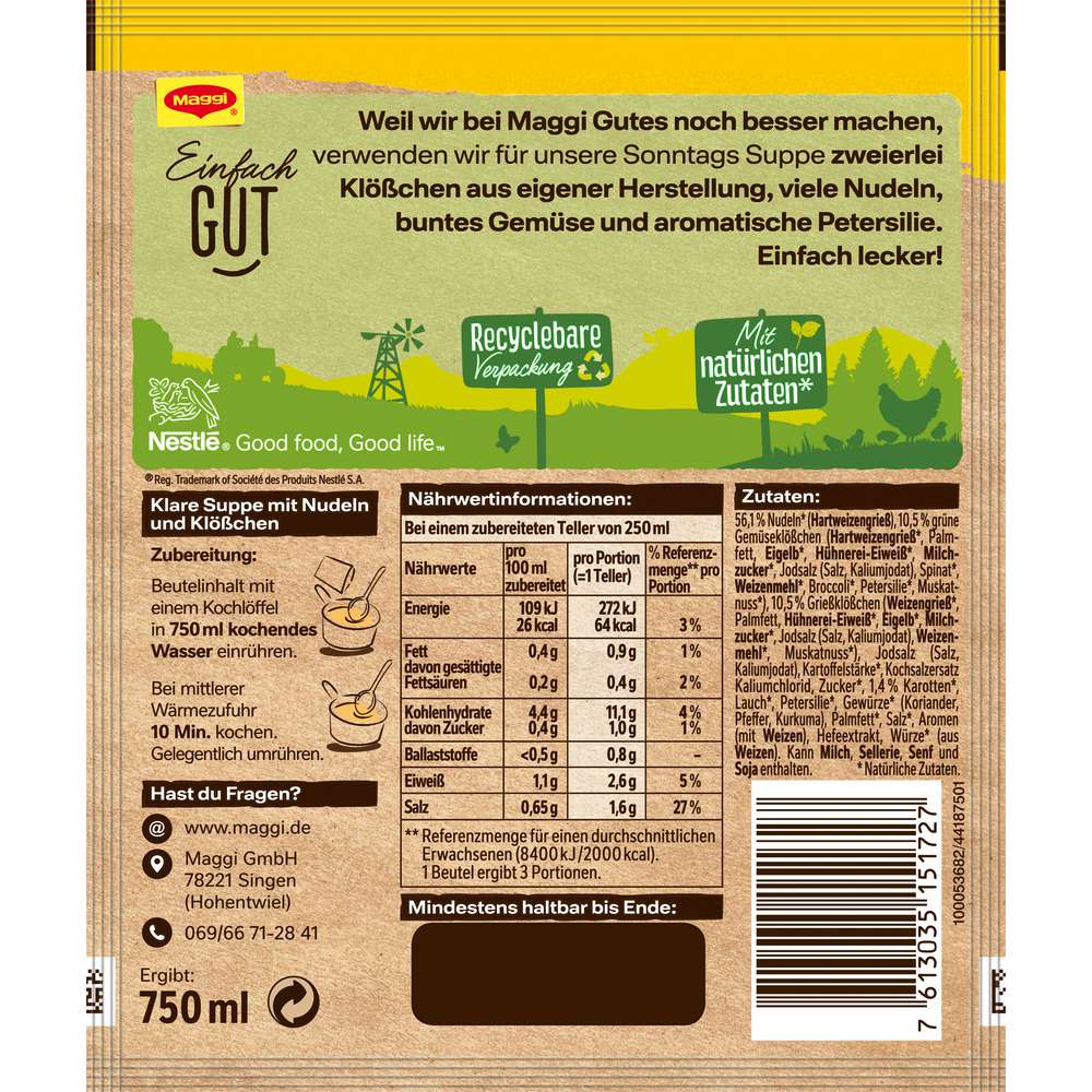 Produktabbildung Maggi Guten Appetit Suppe, Sonntag