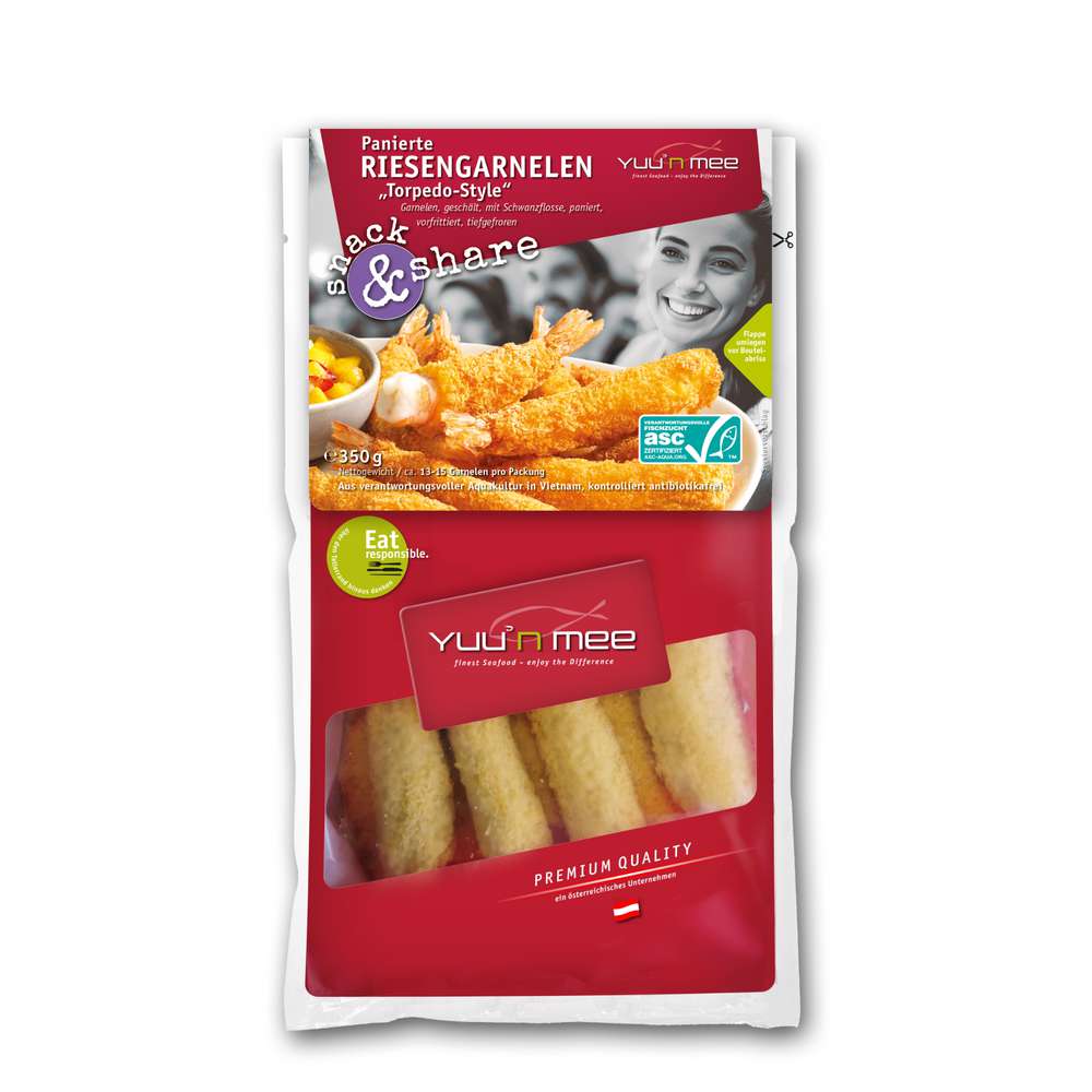 Produktabbildung Yuu'n Mee ASC Snack & Share Riesengarnelen, tiefgekühlt
